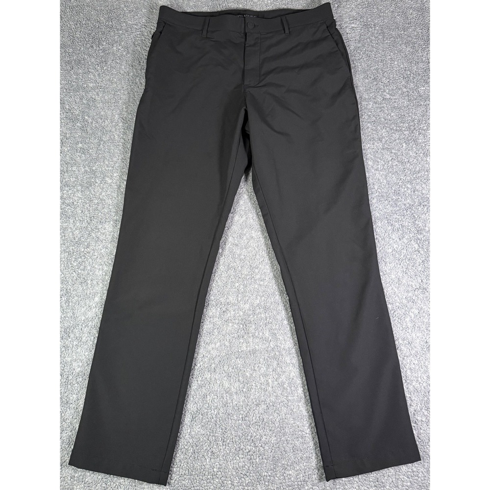 Banana Republic Pants Men 34x32 Black Performance Stretch Travel Golf Zip Pocket